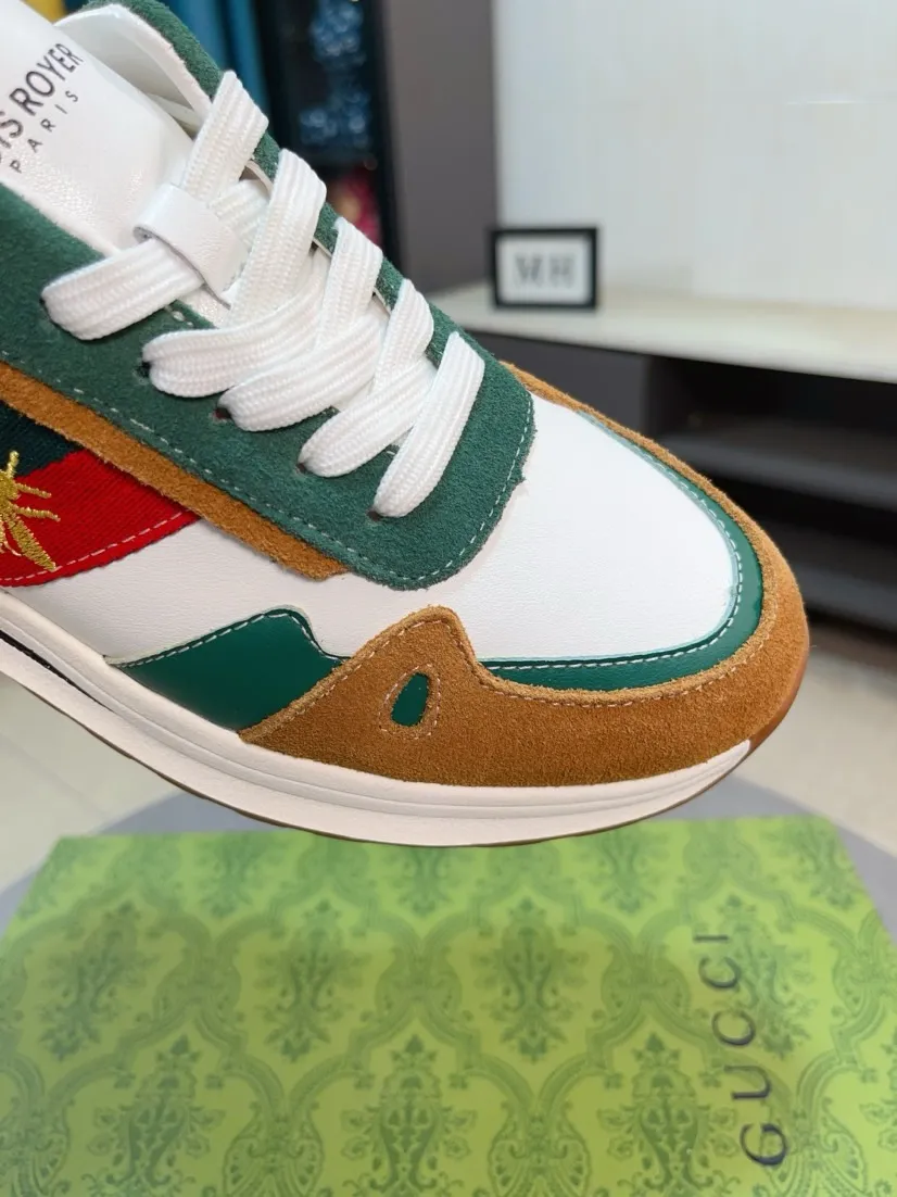 Men's shoes 💰420🌸🌸[GUCCI] Gucci's new spring and summer slip-on loafers with cartoon characters, Fendi F's low-cut trendy men's shoes, 😈The upper is made of Italian 🇮🇹 imported sheep suede with Lafayette embroidered leather, full pigskin lining, original rubber non-slip outsole! The style is high-profile and elegant, and the upper is versatile and fashionable. 🇱🇾🇱🇾A large number of ready-made and reposted pictures will be sold! 38-44,